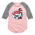 thumbnail image 1 of The Cat in the Hat - Good Cat - Toddler & Youth Girls Raglan Graphic T-Shirt, 1 of 3