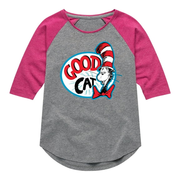 The Cat in the Hat - Good Cat - Toddler & Youth Girls Raglan Graphic T-Shirt