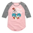 thumbnail image 1 of Cat in the Hat - Great Idea - Toddler And Youth Girls Raglan Graphic T-Shirt, 1 of 5
