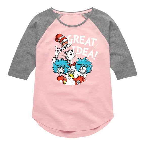 Cat in the Hat - Great Idea - Toddler And Youth Girls Raglan Graphic T-Shirt