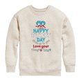thumbnail image 1 of The Cat in the Hat - Happy Fathers Day Thing 1 Thing 2 - Toddler And Youth Crewneck Fleece Sweatshirt, 1 of 5