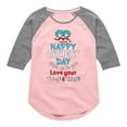 thumbnail image 1 of Cat in the Hat - Happy Fathers Day Thing 1 Thing 2 - Toddler And Youth Girls Raglan Graphic T-Shirt, 1 of 4