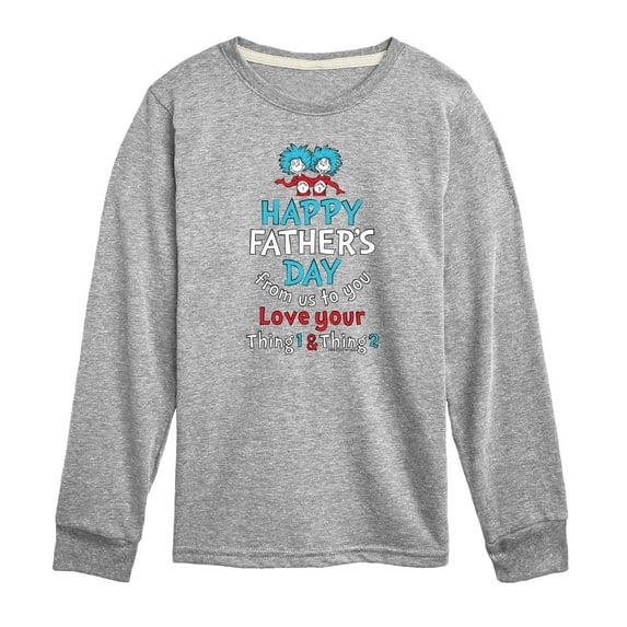 Cat in the Hat - Happy Fathers Day Thing 1 Thing 2 - Toddler And Youth Long Sleeve Graphic T-Shirt