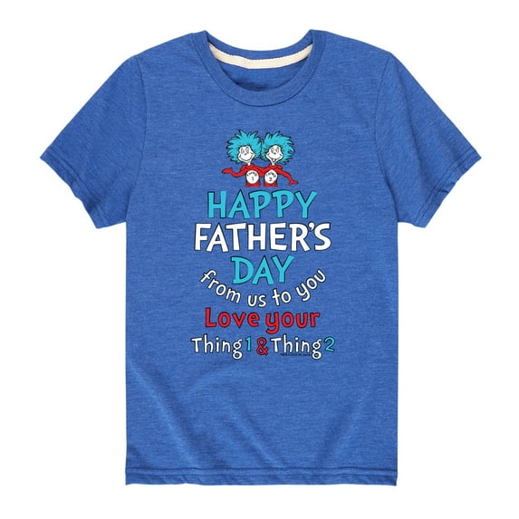 Cat in the Hat - Happy Fathers Day Thing 1 Thing 2 - Toddler And Youth Short Sleeve Graphic T-Shirt