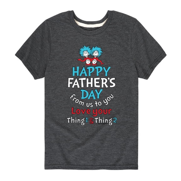 Cat in the Hat - Happy Fathers Day Thing 1 Thing 2 - Toddler And Youth Short Sleeve Graphic T-Shirt
