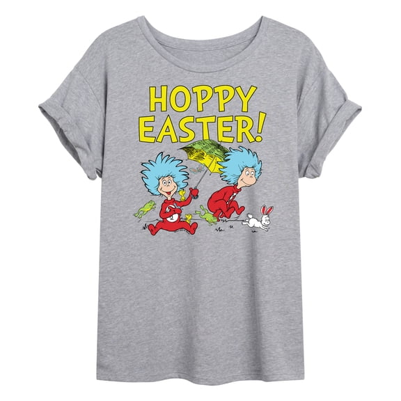 The Cat in the Hat - Hoppy Easter - Juniors Oversized Graphic T-Shirt