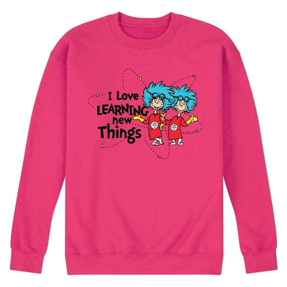 The Cat in the Hat - I Love Learning Things - Men's Crew Neck Fleece Pullover