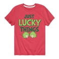 thumbnail image 1 of Cat in the Hat - Just Lucky Things - Toddler And Youth Short Sleeve Graphic T-Shirt, 1 of 5