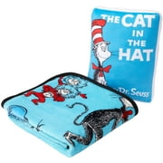 Cat in the Hat Kids Throw and Pillow Set, 2-Piece Giftable Set, Dr. Seuss, Blue