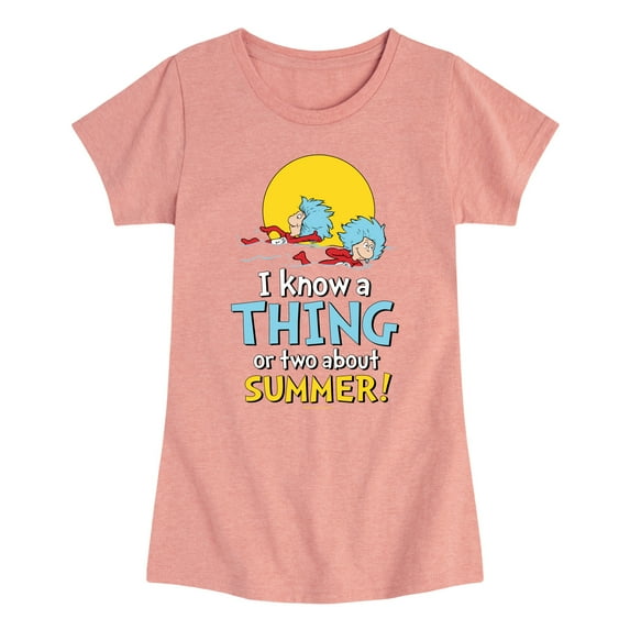 Cat in the Hat - Know Thing Or Two Summer - Toddler & Youth Girls Short Sleeve Graphic T-Shirt
