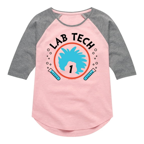 The Cat in the Hat - Lab Tech 1 - Toddler And Youth Girls Raglan Graphic T-Shirt