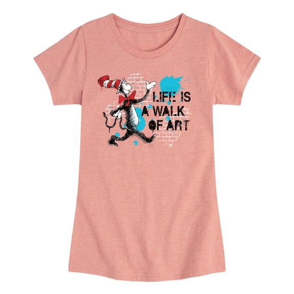 The Cat in the Hat - Life Is A Walk Of Art - Toddler & Youth Girls Short Sleeve Graphic T-Shirt