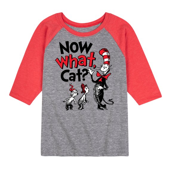 Cat in the Hat - Now What Cat - Toddler & Youth Raglan Graphic T-Shirt