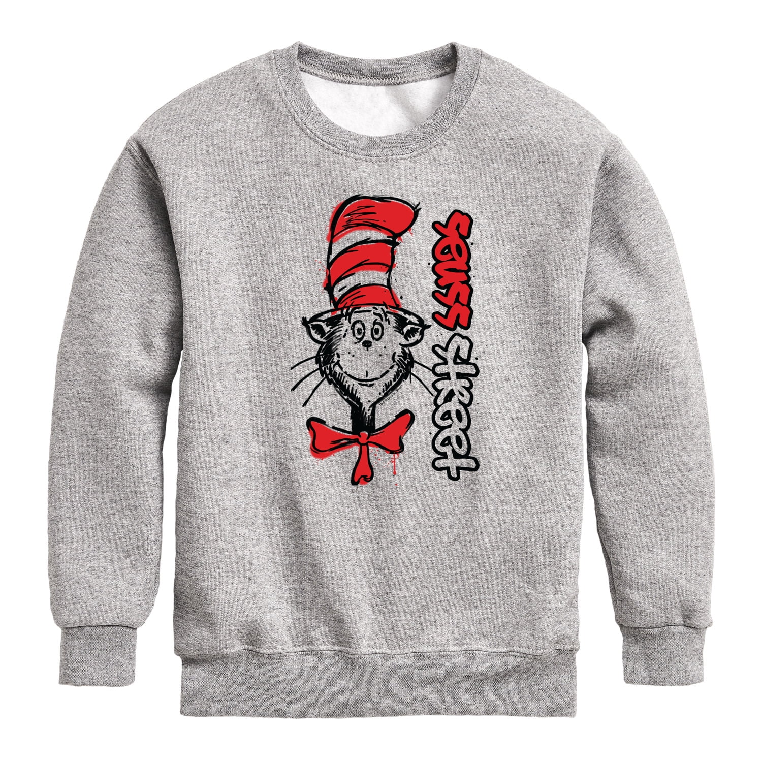 Cat in the Hat Seuss Street Toddler Youth Crewneck Fleece Sweatshirt