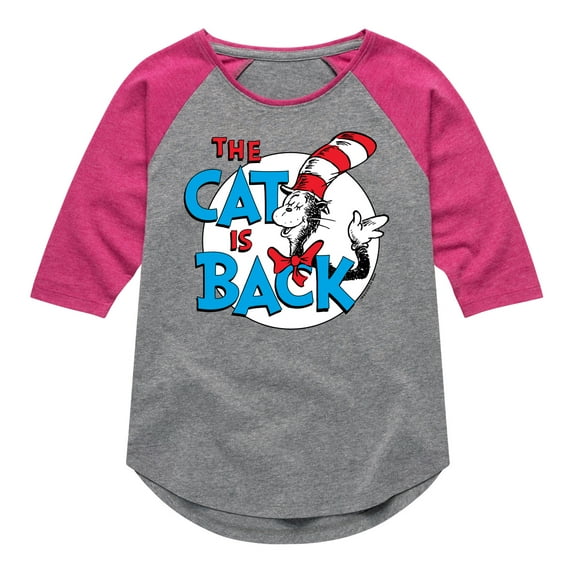 The Cat in the Hat - The Cat Is Back - Toddler & Youth Girls Raglan Graphic T-Shirt