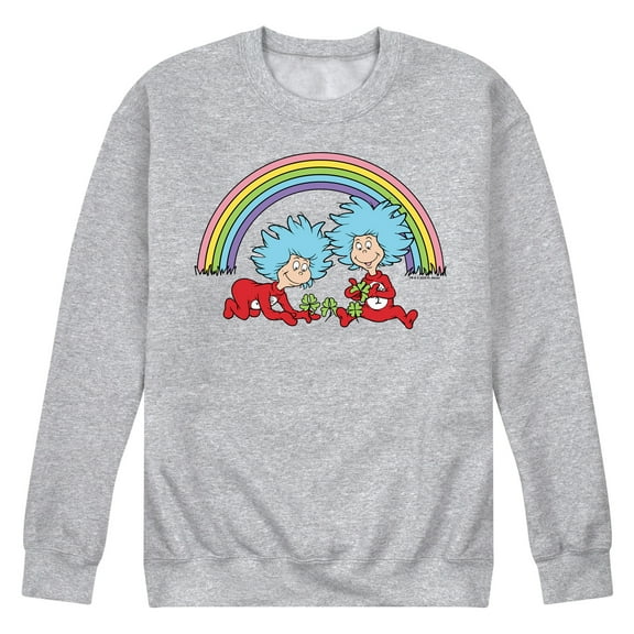 The Cat in the Hat - Thing 1 2 Rainbow - Men's Crew Neck Fleece Pullover