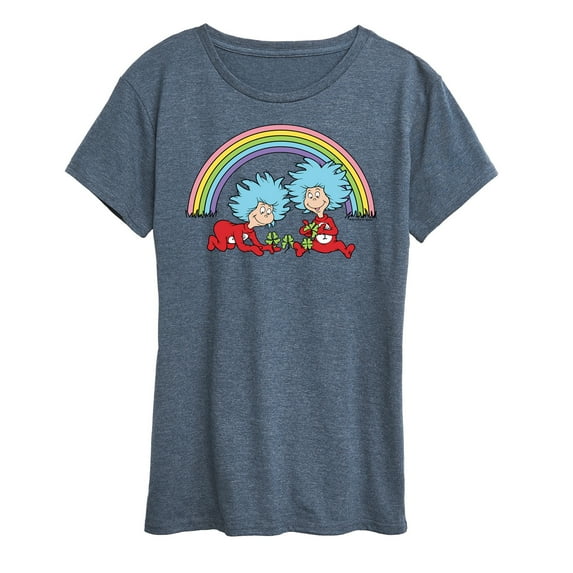The Cat in the Hat - Thing 1 2 Rainbow - Women's Short Sleeve Graphic T-Shirt