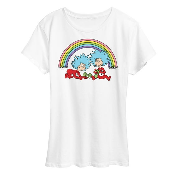 The Cat in the Hat - Thing 1 2 Rainbow - Women's Short Sleeve Graphic T-Shirt