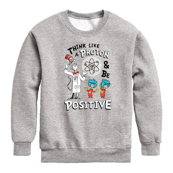 Cat in the Hat - Think Like Proton Be Positive - Kids Crew Fleece