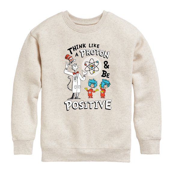 Cat in the Hat - Think Like Proton Be Positive - Kids Crew Fleece