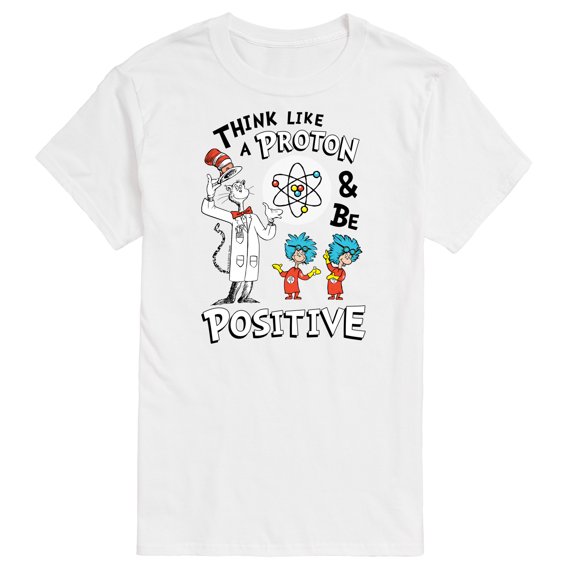 Cat in the Hat - Think Like Proton Be Positive - Men's Short Sleeve Graphic T-Shirt