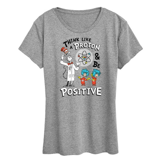Cat in the Hat - Think Like Proton Be Positive - Women's Short Sleeve Graphic T-Shirt