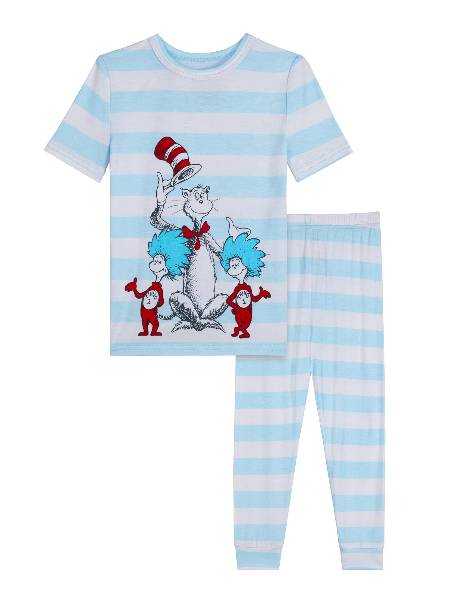 Cat in the Hat Toddler Viscose Unisex 2-Piece Pajama Set, Sizes 12M-5T