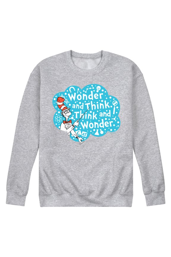Cat in the Hat - Wonder And Think - Men's Crew Neck Fleece Pullover