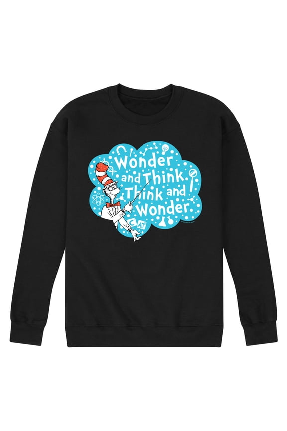 Cat in the Hat - Wonder And Think - Men's Crew Neck Fleece Pullover