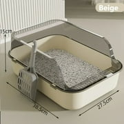 Cat litter box Pipi semi-enclosed cat toilet Large capacity open translucent square cat litter box large space