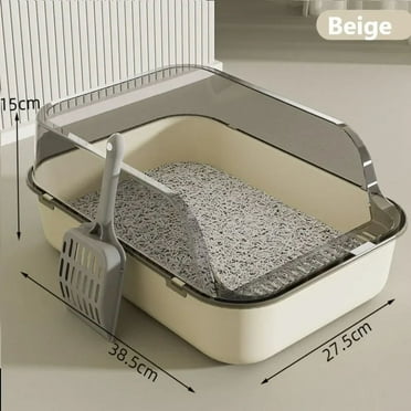 Cat litter box Pipi semi-enclosed cat toilet Large capacity open translucent square cat litter box large space