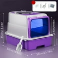 Cat litter box with UV light, closed and open cat litter box with front