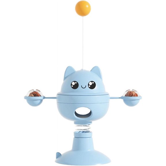 Cat multifunctional food Leakage toys, cat teaser stick, cat turntable, cute cat teaser stick, stable suction base, 360 degree rotation, multi angle play, cat turntable, easy disassembly, top feeding,