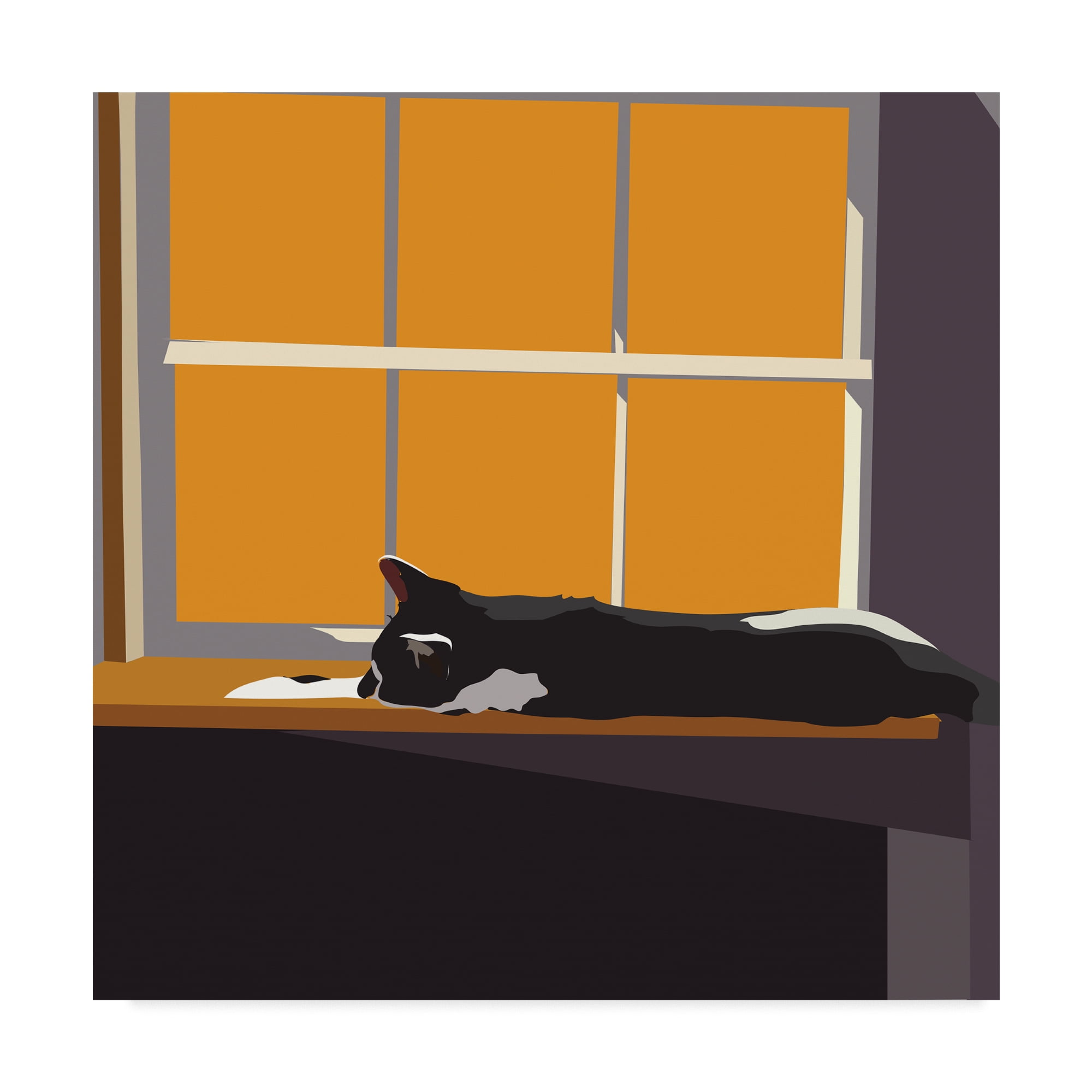 Cat on a Window Sill II' Canvas Art by Emily Kalina