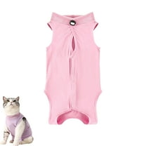Cat recovery suit, cat recovery suit for abdominal wounds or skin diseases, cat onesie after surgery, recovery suit for female kittens, anti-licking wound (pink)