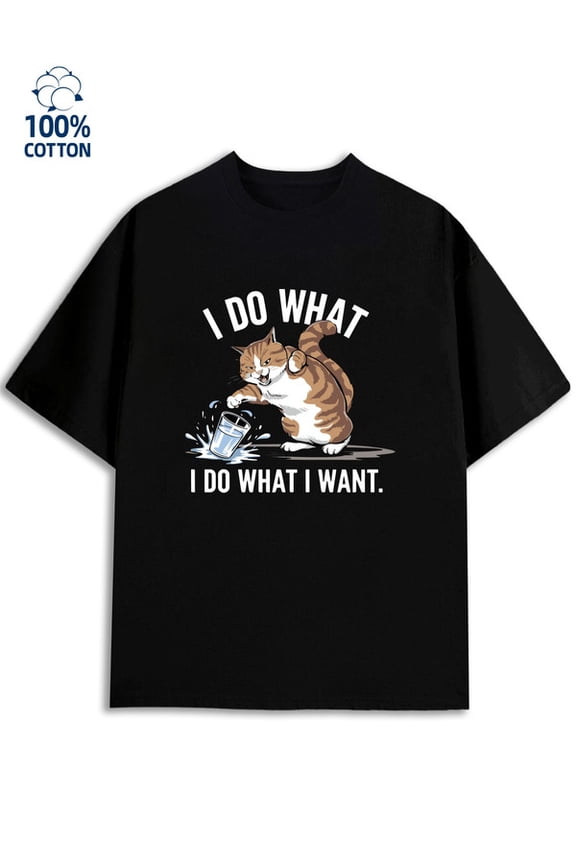 Cat's Choice Tee for men 180G 100% Cotton black Casual Unisex Shirt Cotton tshirts Retro Unisex Shirt Graphic tshirts Fashion Unisex Shirt Cotton tshirts Funny Unisex Shirt Short Sleeve tshirts