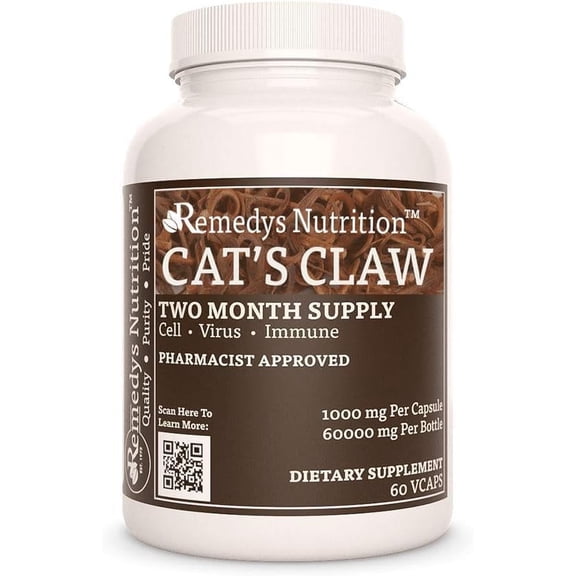 Cats Claw | 1,000 mg, 60 Vegan Capsules Herbal Dietary Supplement