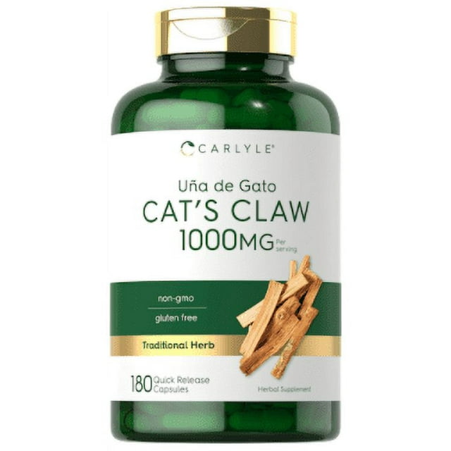 Carlyle Cat's Claw 1000mg 180 Capsules Root Herb Bark Health Support Supplement Uncaria
