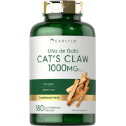Cats Claw 1000mg | 180 Capsules for Men and Women | Uncaria Tomentosa | by Carlyle