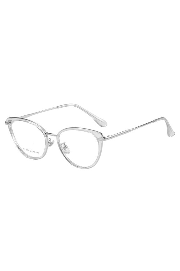 Cat's Eye flat mirror can be equipped with myopia frame polarized lens-Transparent silver