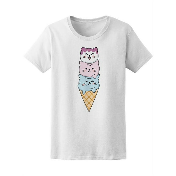 Cat's Heads Ice Cream T-Shirt Women -Image by Shutterstock, Female Medium