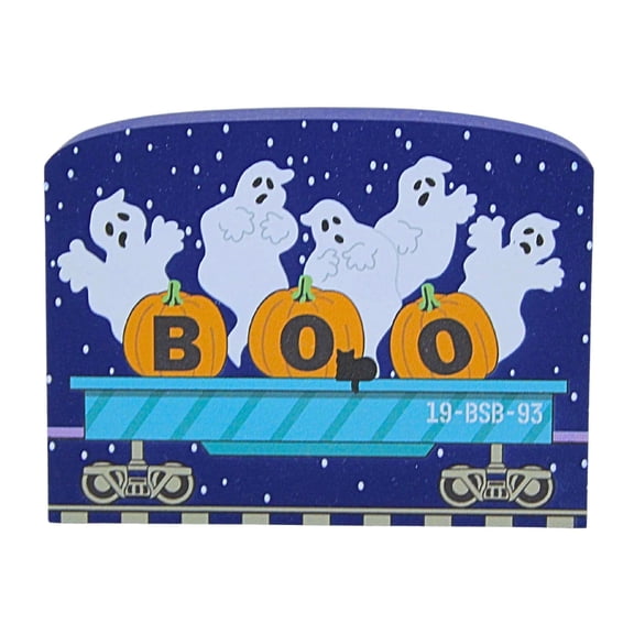 Cat's Meow Village 2.25In Backstreet Boos Halloween Buzzard Express, Wood, Train Car Ghost 24633