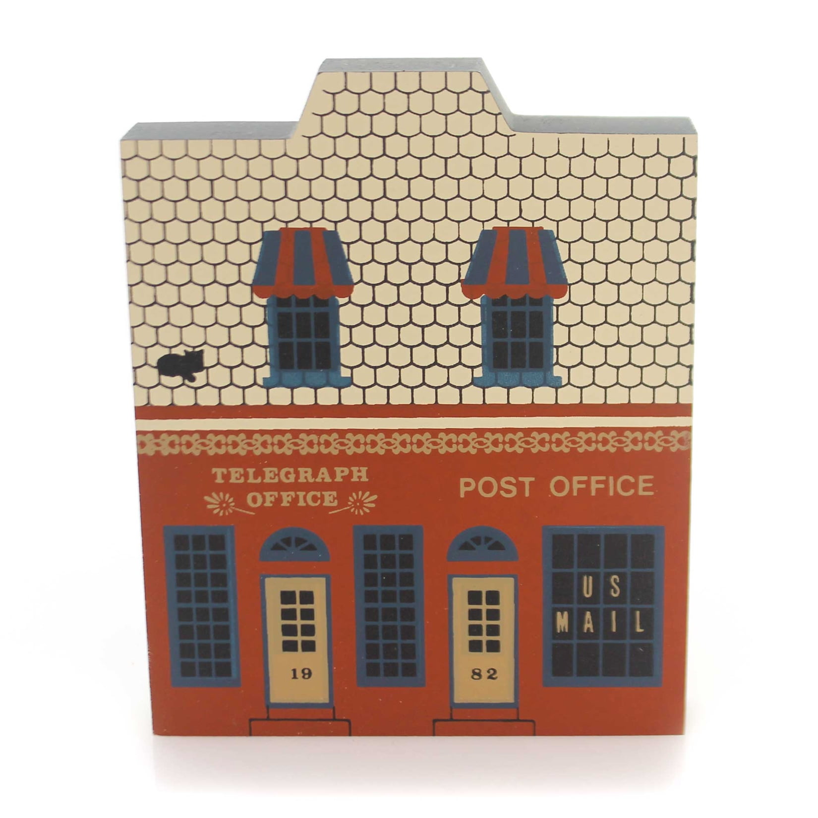 Cat's Meow Village 5.00In Telegraph Post Office, Wood, Retired 1987 ...
