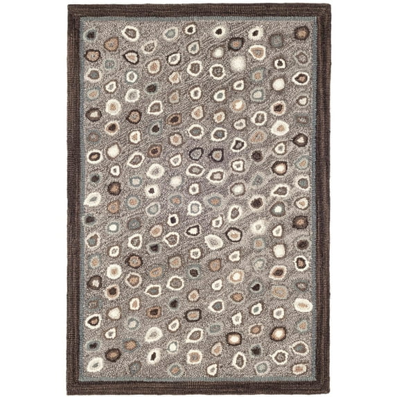 Dash & Albert Cat's Paw Hand Micro Hooked Wool Rug, 10' x 14', Grey