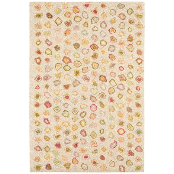 Dash & Albert Cat's Paw Hand Micro Hooked Wool Rug, 2' x 3', Pastel