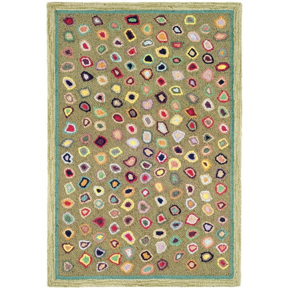 Dash & Albert Cat's Paw Hand Micro Hooked Wool Rug, 4' x 6', Sage