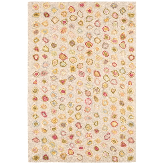 Dash & Albert Cat's Paw Hand Micro Hooked Wool Rug, 5' x 8', Pastel