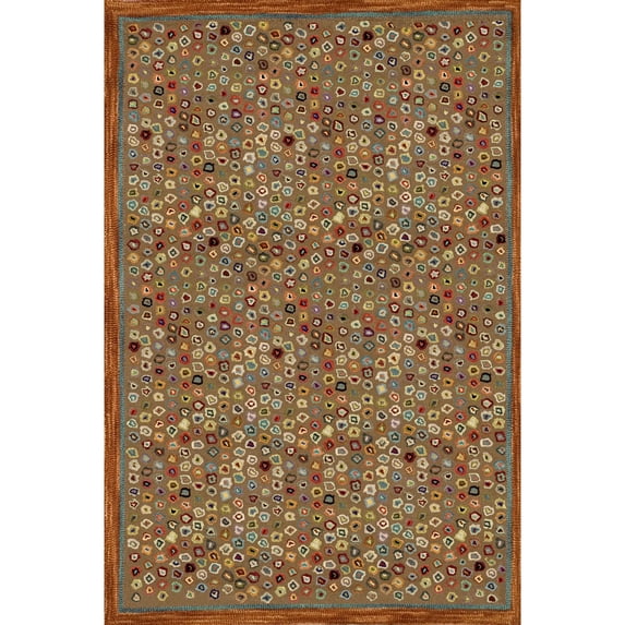 Dash & Albert Cat's Paw Hand Micro Hooked Wool Rug, 6' x 9', Brown