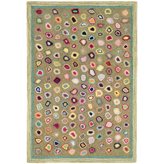 Dash & Albert Cat's Paw Hand Micro Hooked Wool Rug, 8' x 10', Sage