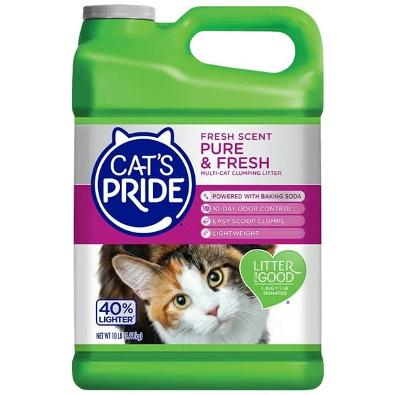 Cat's Pride Pure & Fresh Scented Multi-Cat Clumping Cat Litter, 10 lb Jug